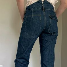 Very Unique Split High-Back Styling, Very Flattering! Model Is 5’6” With 36” Full Hip Measurement. Jeans Measure 30” Waistband, 37.5” Full Hip, 33” Inseam, There’s No Stretch In This Denim, Very Nice Quality. Made In Italy Miu Miu Cotton Bottoms For Summer, Miu Miu Cotton Bottoms For Spring, Summer Cotton Bottoms By Miu Miu, Casual Cotton Miu Miu Bottoms, Miu Miu Spring Bottoms With Pockets, Casual Miu Miu Bottoms With Pockets, Miu Miu Fitted Bottoms For Summer, Casual Miu Miu Bottoms For Spring, Summer Fitted Miu Miu Bottoms