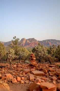 rocks stacked on top of each other in the desert