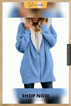 Women's Clothing Winter New Hooded Zipper Cardigan Plush Coat Plush Sweater Gothic Sweatshirt Winter Clothes Women Winter Clothes Women, Zipper Cardigan, Clothing Winter, Plush Coat, Elegant Sweater, Zippered Cardigan, Comfortable Sweater, Travel Shopping, Winter Sweatshirt