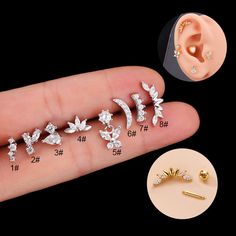 16G Cartilage Curve Bar Stud Earrings Trendy Stud Earrings, Earring Cartilage, Jewelry Ear, Basic Jewelry, Earring Trends, Bar Stud Earrings, Nose Rings Hoop, Butterfly Earrings Stud, Bar Studs