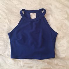 Nwt. Cobalt Blue High Neck Crop Top. Size Fits Like A Us Medium (6) But Is A European 10. Chic Blue Halter Neck Top, Fitted Navy Crop Top For Summer, Blue Fitted Halter Neck Crop Top, Blue Cropped Crop Top For Night Out, Blue Cropped Crop Top For Day Out, Blue Casual Crop Top For Night Out, Fitted Blue Halter Neck Top, Casual Blue Crop Top For Night Out, High Neck Crop Top