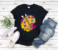 "* All shirts are unisex. * Product measurements may vary by up to 2 inches. * All Designs are originally made by myself or my team.  Painter shirt with the quote \"\" is a fun gift for men and women!  To see more designs of your topic Painter you can search & find them in the store:   https://www.etsy.com/shop/Retailorie  You find there also an announcement if the shipping & production times change :) palette shirt,painter shirt,painting shirt,paint shirt,artist shirt,art shirt,gifts for painters,artist gifts,painter t shirt,drawing shirt,gifts for art lovers,art teacher shirt," Multicolor Pre-shrunk Graphic Tee, Artist Tshirt Design, Gifts For Painters, Cricut Corner, Paint Shirt, Gifts For Artists, Shirt Painting, Artist Shirts, Painted Fabric