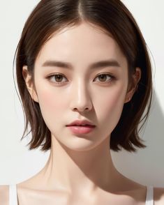 La cara de la modelo coreana | Premium Photo #Freepik #photo #verano #coreano #pelo-negro #taiwaneses Trendy Bobs, Short Hair Makeup, Sleek Short Hair, Chic Short Haircuts, Layered Haircuts For Medium Hair, Short Sassy Hair, Short Haircuts For Women