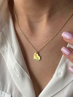 Initials in Heart Necklace 💖 - Keep your loved ones close with this charming piece. Welcome to Toffee Jewelry, where elegance meets craftsmanship At Toffee Jewelry, we prioritize quality and attention to detail in every piece we create. Each item is lovingly handcrafted to perfection, ensuring that every customer receives a truly exceptional accessory. ✨  Highlights  ✨ ⭐ Each piece is meticulously crafted from 925 sterling silver, delicately plated with 18K gold for lasting beauty and quality ? Nickel Free Jewelry For Anniversary On Valentine's Day, Meaningful Hypoallergenic Jewelry Gift, Heart Charm Necklace For Anniversary, Sterling Silver Heart Necklace With Initial Pendant, Meaningful Charm Necklaces For Valentine's Day Gift, Nickel-free Double Heart Necklace For Anniversary, Heart-shaped Jewelry Gift For Her, Nickel-free Heart-shaped Meaningful Jewelry, Meaningful Charm Necklace For Valentine's Day Gift