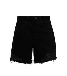 Opt for a charmingly louche silhouette in the form of the Blake denim shorts. Made by 3x1 N.y.c., they have a high-rise waist and frayed edges. Knee-length Shorts With Frayed Hem And Relaxed Fit, Chic High-waisted Jean Shorts With Frayed Hem, Cotton Bermuda Shorts With Frayed Hem Cutoff, Cotton Bermuda Shorts With Frayed Hem And Cutoff Shape, High-waisted Cotton Bermuda Shorts With Frayed Hem, Cotton High-waisted Bermuda Shorts With Frayed Hem, Cotton Frayed Hem Shorts, Chic Cotton Shorts With Frayed Hem, High Rise Cotton Bermuda Shorts With Frayed Hem