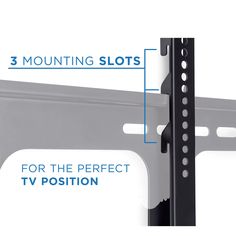 an image of a tv wall mount with three mounting slots for the perfect tv position