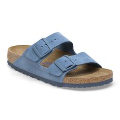 Arizona Soft Footbed Suede Leather Elemental Blue | BIRKENSTOCK Elemental Blue, Fuzzy Heels, Womens Casual Boots, Two Strap Sandals, Over The Calf Socks, Mens Boots Casual, Waterproof Winter Boots, Zermatt, Buckle Sandals