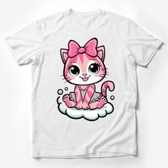 Cute Cartoon Kitty T-Shirt, Pink Bow Adorable Cat Graphic Tee, Kids Fun Animal Shirt, Gift for Cat Lovers Male T-Shirt Custom graphic T-Shirt.Customize your color White Kawaii T-shirt With Cat Print, Kawaii Pink T-shirt With Cat Design, Kawaii Pink Cat Design T-shirt, Cute Pink Cat Print T-shirt, Pink Kawaii T-shirt With Cat Design, Cute Pink T-shirt With Cat Print, Playful Cotton T-shirt With Cat Design, Playful Cotton Cat Print T-shirt, Playful Cotton T-shirt With Cat Print