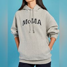 New- Champion Hoodie Moma Edition Moma Exclusive: Champion First Produced This Hoodie Sweatshirt In The 1930s To Keep Athletes Warm During Training. Our Version Has @Moma Applique@D In Classic College-Style Lettering. The Moma Champion Hoodie Was First Produced In Connection With Moma's 2017 Exhibition Items: Is Fashion Modern? An Original Version Of The Champion Hoodie From The 1980s Is An Object In Moma's Collection. Size: Medium Never Worn, No Tags. Cotton And Polyester Moma Design, Champion Hoodie, College Fashion, Design Store, New Kids, Hoodie Sweatshirt, Oxford, Graphic Sweatshirt, Womens Tops