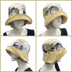 HANDMADE IN THE USAWear this lovely Eleanor cloche hat to a garden party, the horse races, or an afternoon wedding and you’ll appear just as chic as Mary on Downton Abbey in today’s 20s. Meticulously crafted with care, this wide brim linen hat - lined in soft cotton - offers effortless style without sacrificing comfort. Its full head coverage will protect you from the sun on a hot afternoon, and the pretty peony flower brooch adds a feminine touch. The flower is removable and can be worn elsewhe Elegant Cloche Bucket Hat For Spring, Elegant Spring Cloche Bucket Hat, Elegant Fitted Bucket Hat With Curved Brim, Elegant Fitted Bucket Hat With Short Brim, Spring Party Bucket Hat With Curved Brim, Chic Fitted Bucket Sun Hat, Summer Wedding Cloche Hat, Chic Fitted Bucket Hat, Adjustable Short Brim Cloche Hat For Garden Party