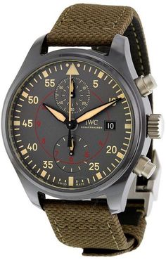 IWC Pilot’s Watch Chronograph Top Gun Miramar IW389002 Iwc Chronograph, Iwc Pilot Chronograph, Iwc Watches Pilot, Iwc Pilot, Iwc Watches, Green Watch, Pilot Watch, Authentic Watches, Black Hand