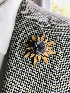 Excited to share this item from my #etsy shop: Wooden Lapel Pin / Wood Brooch Wedding Lapel Flower #woodlapelpins #woodenlapelpin #lapelpins #groomsmenlapelpins