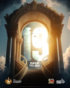 the poster for nine days to go shows an open doorway with stairs leading up into it