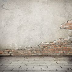 an empty room with brick wall and floor stock photo - 787982