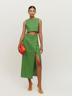 Mylie Two Piece - Ankle Shirting/Poplin | Reformation Palm Springs Outfit, Boxy Crop Top, Wedding Guest Outfit Summer, Skirt Sets, Laura Lee, Guest Outfit, Outfit Summer