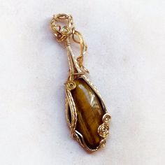 Gold-Filled Tiger Eye Pendant