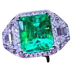 AIG Certified 6.00 Carats Colombian Emerald Diamonds 18K Gold Ring For Sale at 1stDibs Italian Jewelry Designers, All Gems, Italian Jewelry, Colombian Emeralds, 18k Gold Ring, Jewelry Designer, Gem Stone, Emerald Diamond, Gorgeous Design