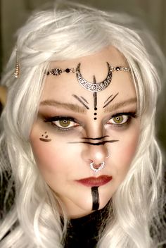 Viking Elf Makeup, Simple Witchy Makeup, Dark Fairy Hairstyles, Celtic Fairy Costume, Celtic Witch Costume, Dark Elven Makeup