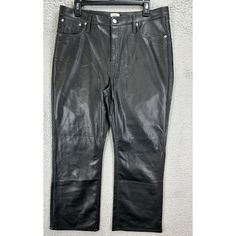 J.Crew Pants Womens 32 Black Faux Leather Straight High Rise 5-Pocket Ladies New Tag Size 32 Actual Measurements Waist Size Is 33 And Inseam Size 27 (See Pictures Showing Measurements). Features: Faux Leather Pants Size: Womens 32 Condition: New With Tags. Brand New! Never Worn! Tags Still Attached! Before Purchasing, Please Review Images Carefully For Details And Exact Sizing. Fall Straight Pants With Pockets, Straight Fall Pants With Pockets, Casual Straight Leg Pants With Faux Front Pockets, Straight Leg Bottoms With Faux Front Pockets For Fall, Black Leather Pants With Five Pockets For Fall, Leather Straight Leg Pants With Pockets For Work, Casual Mid-rise Leather Pants With Pockets, Casual Leather Pants With Five Pockets For Work, High Waist Pants With Faux Front Pockets For Work