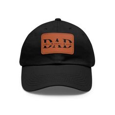 "A perfect accessory- an awesome gift for Dad, Husband, Son, Boyfriend, all family members or group of friends! Made with high-quality materials and attention to detail, this hat is designed to keep you stylish and comfortable, perfect for any occasion, whether you're heading to a BBQ, going for a hike, or just running errands. These hats are available in a variety of colors and styles, so you can find the perfect one to match your personal style. They are made with adjustable snapback closures to ensure a comfortable fit for all head sizes. ⭐ ABOUT PRODUCT: - Materials: 100% bio-washed chino twill (hat), 100% faux leather (patch) - Dimensions: Circumference 23.82 in, Crown height 4.55 in, Bill length 2.76 in - Pre-curved bill - Unstructured, six-panel, low-profile - Sewn-in label ⭐NOTE: D Black Hats With Letter Print As Gifts, Black Hats With Letter Print For Gifts, Black Dad Hat As A Gift, Black Dad Hat As Gift, Casual Black Hat For Birthday, Black Dad Hat Cap As A Gift, Black Dad Hat With Curved Brim As Gift, Adjustable Brown Hats For Birthday, Casual Baseball Cap With Flat Bill As Gift