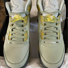 Air Jordan 5 Retro “Jade Horizon” 100% Authentic, 9.5 From Snkrs App. Mid-top Jordan Shoes With Air Cushioning, Casual Mid-top Jordan Shoes With Air Cushioning, Casual Mid-top Custom Sneakers With Air Cushioning, Casual Jordan Shoes With Air Cushioning, Urban Jordan Shoes With Cushioned Footbed, Casual Jordan Shoes With Air Cushioning And White Sole, Casual Jordan Shoes With Air Cushioning And Round Toe, Casual Jordan Shoes With Air Cushioning And Lace-up, Green High-top Jordan Shoes With Air Max Cushioning