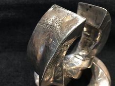 Tribal Silver Very Comfortable Cuff Nice Weight SOLD AS PAIR ONLY ! Tribal 1940's Antique Tribal Silver Bracelets RARE ! ! ANTIQUE COLLECTIBLE ETHNIC TRIBAL OLD SILVER This is such a Great Collectable Collection. Please Note ( Small wrist ) size 6 1/2 to 7 Yes ~ along with basic simplicity ~ It's all about you You deserve to know about my fabulous Treasure chest Heart Beat Handmade Tribal Jewelry, Statement Piece Jewelry, Art to Wear Jewelry, Fantastic Fine Leather Beaded Handbags, an array of t Luxury Silver Cuff Bracelet For Ceremonial Wear, Unique Hand Cast Bracelets For Formal Occasions, Unique Cuff Bangle For Formal Occasions, Unique Formal Cuff Bracelet Bangle, Unique Formal Cuff Bracelet, Ceremonial Polished Cuff Bangle Bracelet, Ceremonial Bangle Cuff Bracelet With Polished Finish, Silver Polished Cuff Bracelet For Ceremonial Use, Silver Cuff Bracelet With Polished Finish For Ceremonial Use