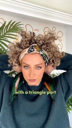 How To Wear A Bandana With Curly Hair, Curly Hair Updos With Scarf, Curly Hair Scarf Tutorial, Head Scarf Curly Hair Summer, How To Wear Headbands With Curly Hair, How To Wear A Head Scarf Curly Hair, Curly Hair Updo With Headband, Scarf Hairstyles For Curly Hair, Headband Hairstyles For Curly Hair