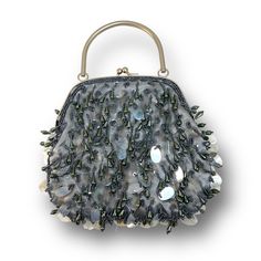 Loft Gorgeous Gray Sequin Satin Bead Embellished Evening Bag Metal Handles New Without Tags Gorgeous Bling Big Sequin Party Bag In Gray Sequined Pouch Bag, Sequined Pouch Bag For Parties, Silver Pouch Bag For Party, Sequin Pouch Bag For Parties, Sequin Shoulder Bag For Events, Silver Embellished Bags For Events, Event Shoulder Bag With Sequins, Party Sequined Pouch Bag, Sequined Party Pouch Bag