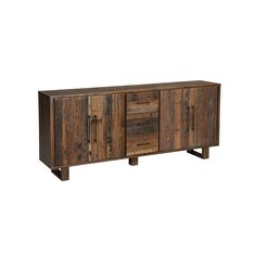 the sideboard is made out of wood and has two doors on one side, and three