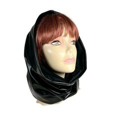 "Hoodie Black Hoodie Black Faux Leather Hoodie Metallic Lycra Hoodie Unisex Hoodie Black Balaclava Faux Leather Snood Black Hood Men Hijab Slip over your head and off you go.  Also works great as a neck gaiter. Just let it drop down around your neck. Wear under coat, jacket, sweater...this faux leather hoodie goes with everything. Lined in soft 100% cotton jersey knit.  So comfortable. With or without drawstring options.  Last 2 images show drawstring. Approximate Measurements:  stretches to 28\ Black Windproof Hooded Balaclava, Fitted Black Alternative Hoodie, Hooded Techwear Balaclava For Winter, Winter Techwear Hooded Balaclava, Black Hooded Balaclava For Outdoor, Black Outdoor Balaclava, Solid Color Hooded Balaclava With Adjustable Hood, Black Hooded Balaclava With Adjustable Hood, Fall Adjustable Hooded Balaclava