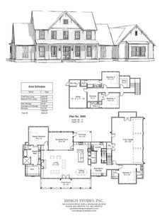 two story house plans with three levels and one floor plan for the first level,