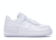 Check out the Nike Air Force 1 Shadow Triple White (W) available on StockX White Air Force Ones, Nike Air Force 1 Shadow, White Air Forces, Air Force 1 Shadow, Trendy Shoes Sneakers, White Nike Shoes, Pretty Shoes Sneakers, Nike Air Shoes, Cute Nike Shoes