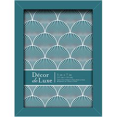 a blue and white art deco style poster with the words decor de lux on it