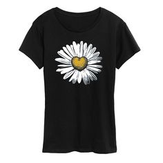 She will love showing off her style in this Women's Daisy Heart Graphic Tee. FEATURES Short sleeves ScoopneckFABRIC & CARE Cotton/Polyester Machine wash Imported Size: Large. Color: Black. Gender: female. Age Group: kids. Black Heart Print T-shirt For Spring, Daisy Heart, Heart Graphic, How To Show Love, Her Style, Fabric Care, Gender Female, Graphic Tee, Age Group