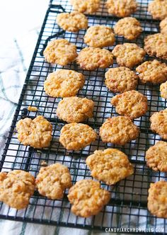 some cookies are cooling on a rack and ready to be baked in the oven or used as an appetizer