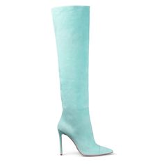 Ralph And Russo Heels, Popular Boots, Pu Boots, Pointed Heels, Long Boots, Boots Women, High Heels Stilettos, Party Shoes, Blue Suede