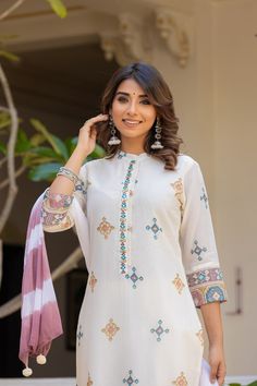 Indulge in luxurious comfort with our gorgeous cotton 3 piece kurta set. The elegant and classy design makes it perfect for any occasion, whether it's a temple visit or a family lunch. Made with high-quality cotton, this kurta set not only looks beautiful but also provides utmost comfort. Elevate your style and embrace traditional elegance with our kurta set! Expertly crafted for a traditional yet modern look, this 3 piece cotton kurta set features delicate mirror work and intricate embroidery o Cotton Kurta Set, Short Kurtis, Family Lunch, Dhoti Pants, Classy Design, Cotton Kurta, Intricate Embroidery, End Of Season Sale, Mirror Work