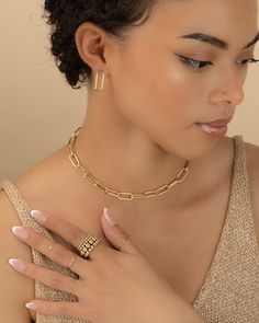 >>SCROLL THRU IMAGES<<  ⭐️The hottest trend in Chain Necklaces!  Our paperclip chain is offered in 2 sizes in Gold, Silver and Rose Gold!  A beautiful addition to layered necklaces.  Select 2 lengths to wear as a double chain necklace or one long length to wear long or wrap as a layered choker/necklace.  Add a Bracelet and Anklet to complete the look!   SIZE Large rectangular link chain measures 7mm x 16mm - *all models are pictured wearing the large link chain Medium rectangular link chain meas Trendy Chain Link Necklaces For Party, Trendy Chain Link Necklace For Party, Minimalist Clavicle Chain Link Jewelry, Gold Plated Chain Link Ring, Trendy Chain Link Necklace, Party Clavicle Chain Jewelry, Chic Jewelry With Chain Strap For Gift, Trendy Metal Jewelry With Rectangular Links, Trendy Clavicle Chain Link Necklace