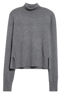 The brand's trademark combination of texture and shape is put to its casual, comfortable best in this cropped, boxy sweater made from exceptionally soft cashmere. Side slits enhance the ease of this staple knit minimally branded with a tonal monogram on one sleeve. Turtleneck Long sleeves Ribbed cuffs and hem Side slits 100% cashmere Hand wash, dry flat Imported Designer Clothing Minimal Sweater, Boxy Sweater, Cashmere Turtleneck, Sweater Making, Sweater Design, Turtleneck Sweater, Designer Clothing, Cashmere, Turtle Neck