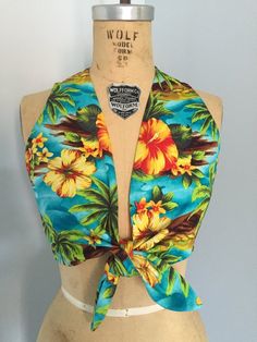 Stella Teal Hawaiian Halter Tie Top Cheap Black Tropical Tops, Cheap American Retro Summer Tops, Cheap Retro Beach Tops, Halter Tie Top, Tap Shorts, Island Wear, Feedsack Fabric, Dutch Girl, Fairy Dresses