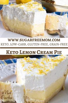 three different types of lemon cream pies