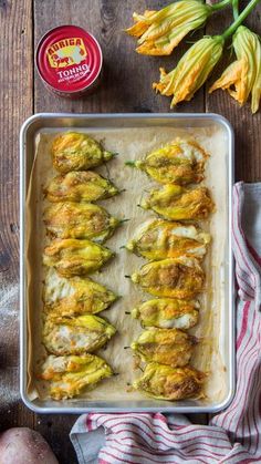 baked brussel sprouts in a baking dish with butter and seasoning