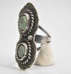 "Navajo ring long turquoisevintagepinky southwest sterlingsilver Size 3.50 Weight 10.8g Widest part of band 1 1/2\" Thinnest part of band 3/16\" Delivered in a Gift Box Free Shipping and Free Postal Insurance" Navajo Ring, Irish Rings, Navajo Rings, Friendship Rings, Claddagh Rings, Celtic Rings, Ring Photos, Moonstone Ring, Sterling Silver Bands