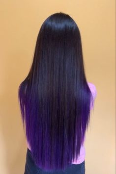 Purple Hair At The Ends, Alt Haircuts, Purple Tips, Diy Hair Color, Hair Style Korea, Hair Streaks, Long Hair Color, Pretty Hair Color