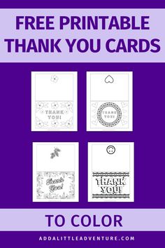 Free Printable Thank You Cards to Color Foldable Card, Handmade Thank You Cards, Printable Thank You Cards, Cards For Kids, Holiday Printables, Different Holidays, Someone Special, Kids Cards, Sheet Of Paper