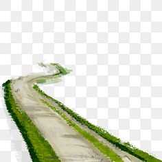 a drawing of a road with grass growing on it