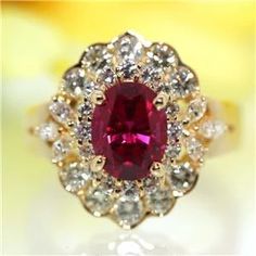 Red Tourmaline, White Diamond Ring, Diamond Cocktail Rings, White Gold Diamond Rings, Tourmaline Ring, Pretty Rings, Natural Earth, White Ring, White Diamonds