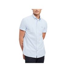 You'll love the classic look and comfortable feel of this men's stretch short sleeve oxford button-down shirt from Tommy Hilfiger. You'll love the classic look and comfortable feel of this men's stretch short sleeve oxford button-down shirt from Tommy Hilfiger. FEATURES Collared neckline Button-front closure Short sleeves Slip pocket on chestFIT & SIZING Regular fitFABRIC & CARE Cotton, elastane Machine wash Imported Color: Copenhagen Blue Stripe. Gender: male. Age Group: adult. Material: Cotton Tommy Hilfiger Cotton Button-up Shirt, Tommy Hilfiger Classic Shirt With Button Closure, Classic Tommy Hilfiger Shirt With Button Closure, Slim Fit Short Sleeve Cotton Button-up Shirt, Slim Fit Cotton Short Sleeve Button-up Shirt, Tommy Hilfiger Short Sleeve Shirt For Spring, Tommy Hilfiger Spring Short Sleeve Shirt, Tommy Hilfiger Summer Button-up Shirt, Tommy Hilfiger Cotton Short Sleeve Shirt