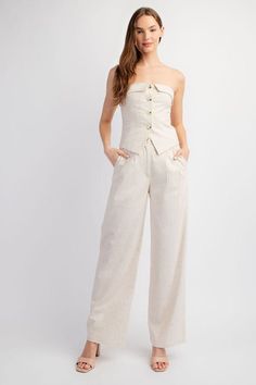 Summer Party Outfit, Coord Set, Oatmeal Color, Pinterest Outfits, Summer Fits, Neutral Fashion, Linen Trousers, Effortless Elegance, Spring Style