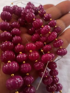 Ruby Pumpkin Natural Ruby Corundum Carving Pumpkin Beads Round Beads Gemstone String 1.Ruby Pumpkin shape 2. Ruby Corundum 3. 112 -carat weight - Approx -11 mm Size - 3.5 inch 9 piece String 4. 170 -carat weight - Approx - 10 mm Size - 6.5 inch 19 piece String 5. 167 -carat weight - Approx - 9 mm Size - 8 inch 25 piece String 6. 169 -carat weight - Approx - 8 mm Size - 10 inch 30 piece String 7, The necklace is with tassel because you can easily adjust your necklace length. 8. If you want any ch Pumpkin Bead, White Tassel, Emerald Stone, Ruby Gemstone, Natural Ruby, Moon Stone, Pumpkin Carving, Round Beads, Little Gifts